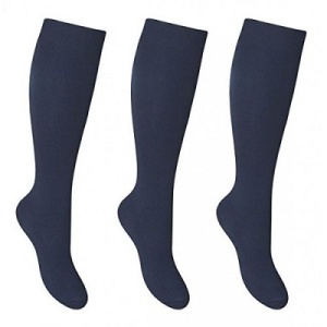 NAVY KNEE HIGH SOCKS X 3, Langley Park School for Girls, Tights and Socks, Uniform B