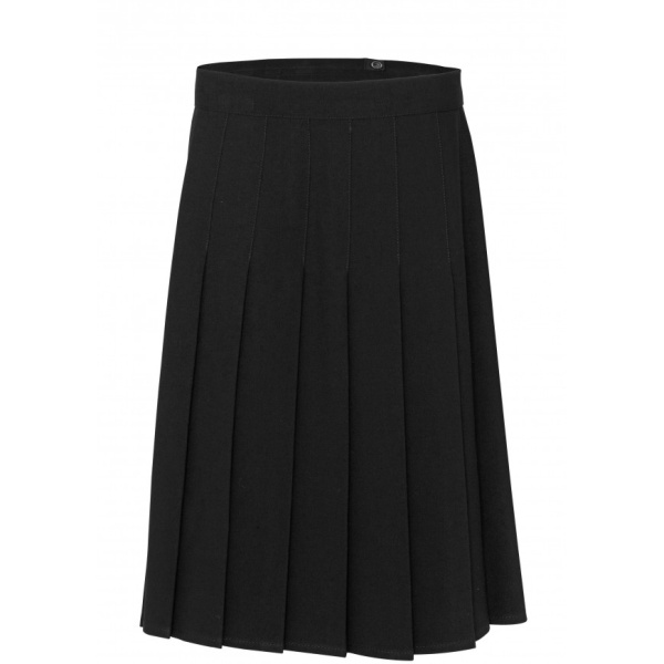BLACK STITCHDOWN SKIRT, Uniform YR7-10 GIRLS