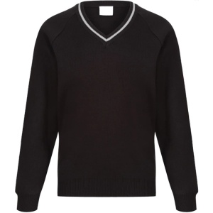 BLACK JUMPER WITH STRIPE, Uniform YR7-10 GIRLS, Uniform YR7-10 BOYS